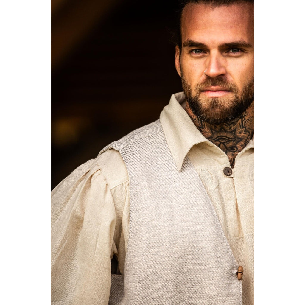 Productafbeelding Middeleeuws handgeweven Lutz-vest beige