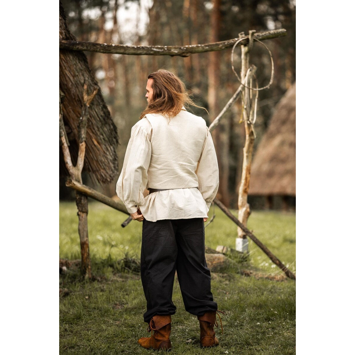 Productafbeelding Middeleeuws handgeweven Lutz-vest beige