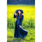 Productafbeelding Middeleeuwse jurk Medusa zwart-blauw