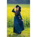 Productafbeelding Middeleeuwse jurk Medusa zwart-blauw