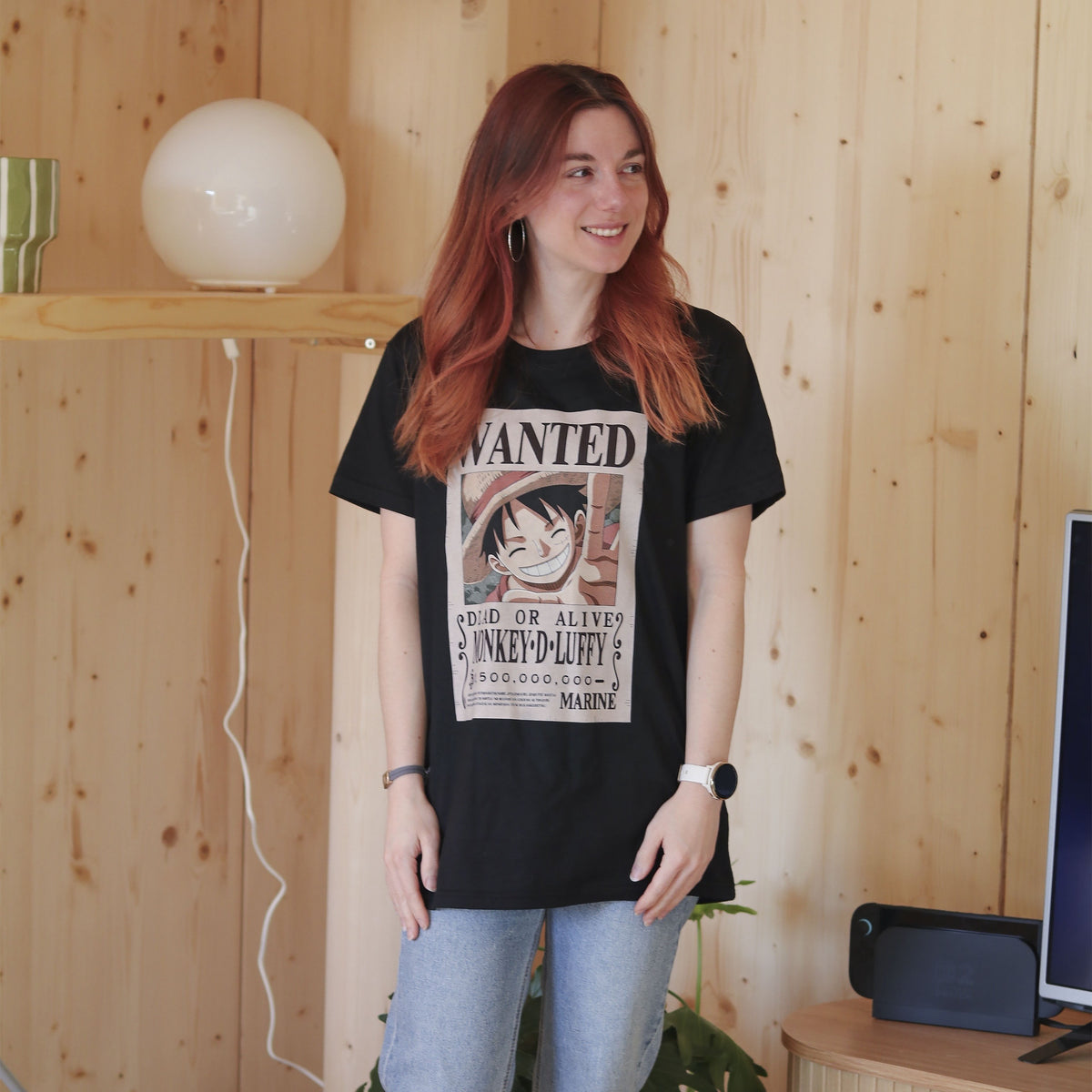 Productafbeelding One Piece - Luffy Wanted T-shirt zwart