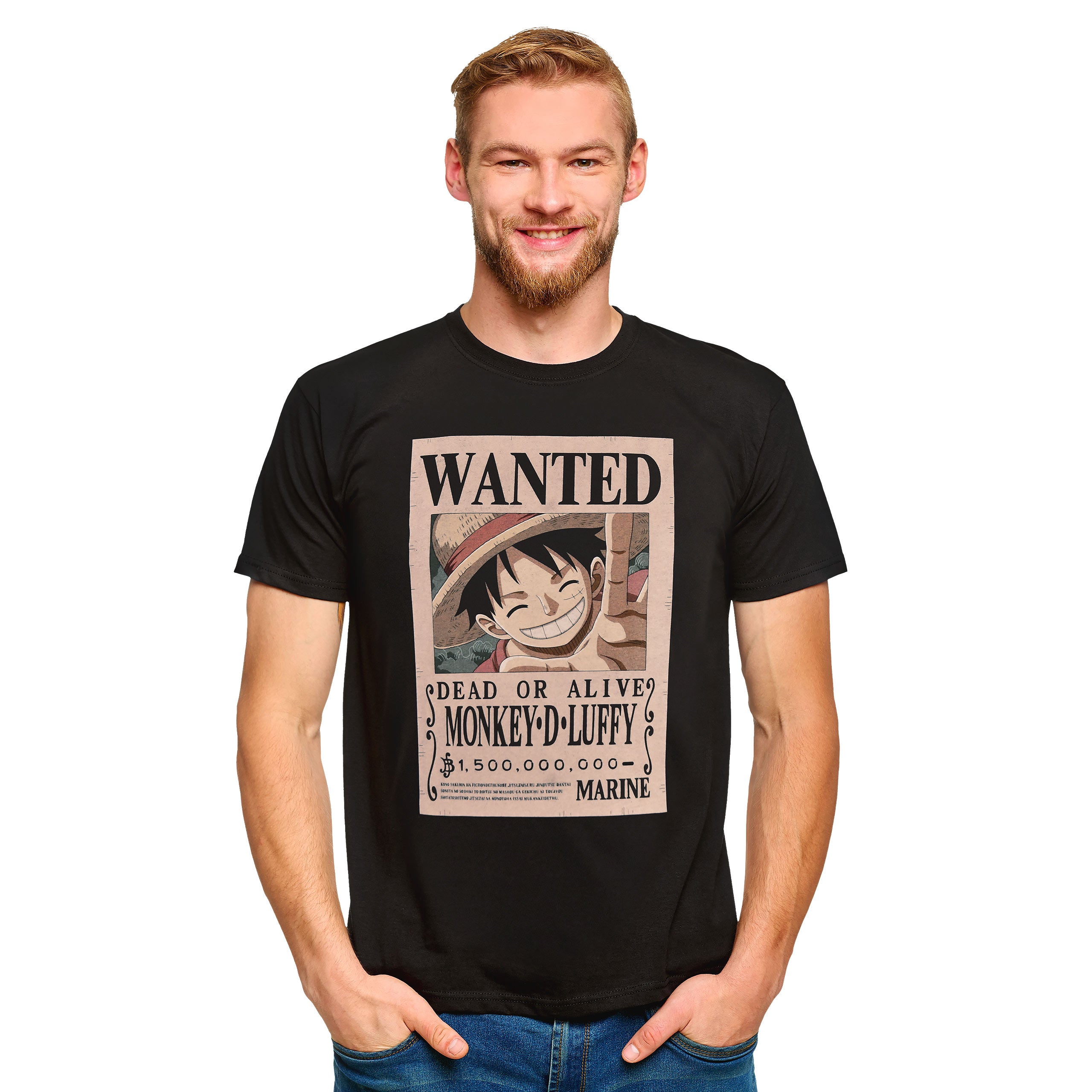 Productafbeelding One Piece - Luffy Wanted T-shirt zwart