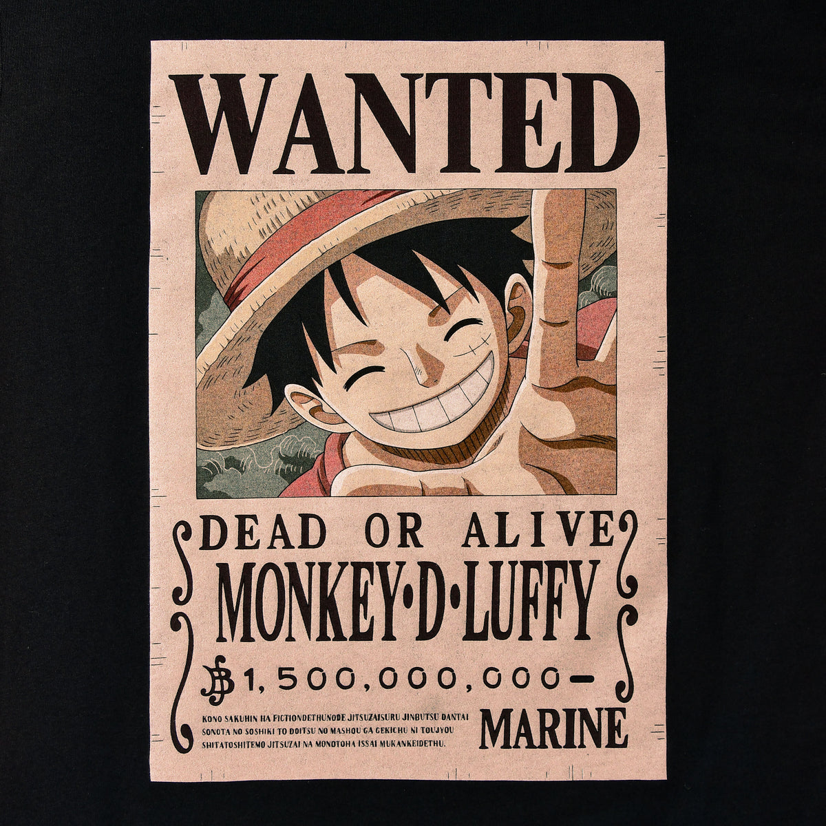 Productafbeelding One Piece - Luffy Wanted T-shirt zwart