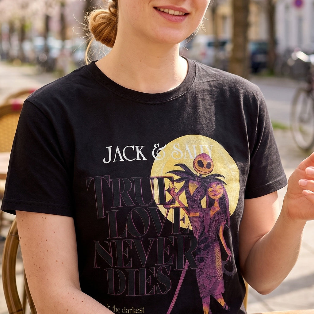 Productafbeelding Nightmare Before Christmas - True Love Never Dies T-shirt zwart