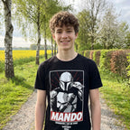 Productafbeelding Mando Wherever I Go He Goes T-shirt zwart - Star Wars The Mandalorian