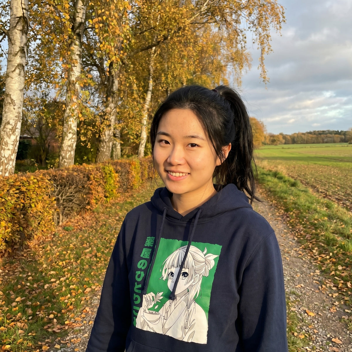 Productafbeelding Maomao blauwe hoodie voor The Apothecary Diaries-fans