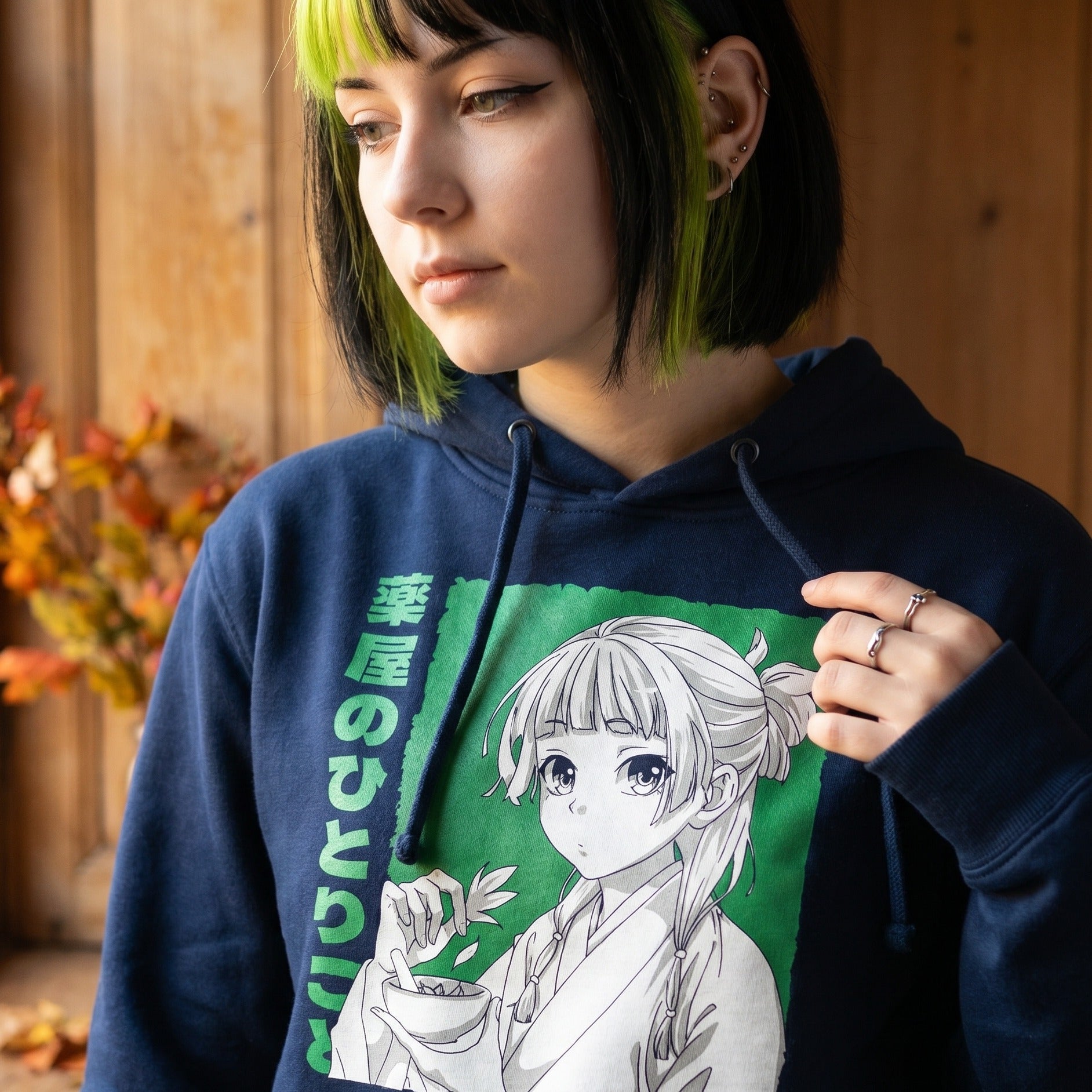 Productafbeelding Maomao blauwe hoodie voor The Apothecary Diaries-fans