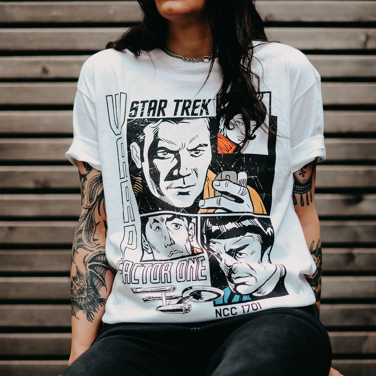 Productafbeelding Star Trek - Warp 1 Retro T-shirt wit