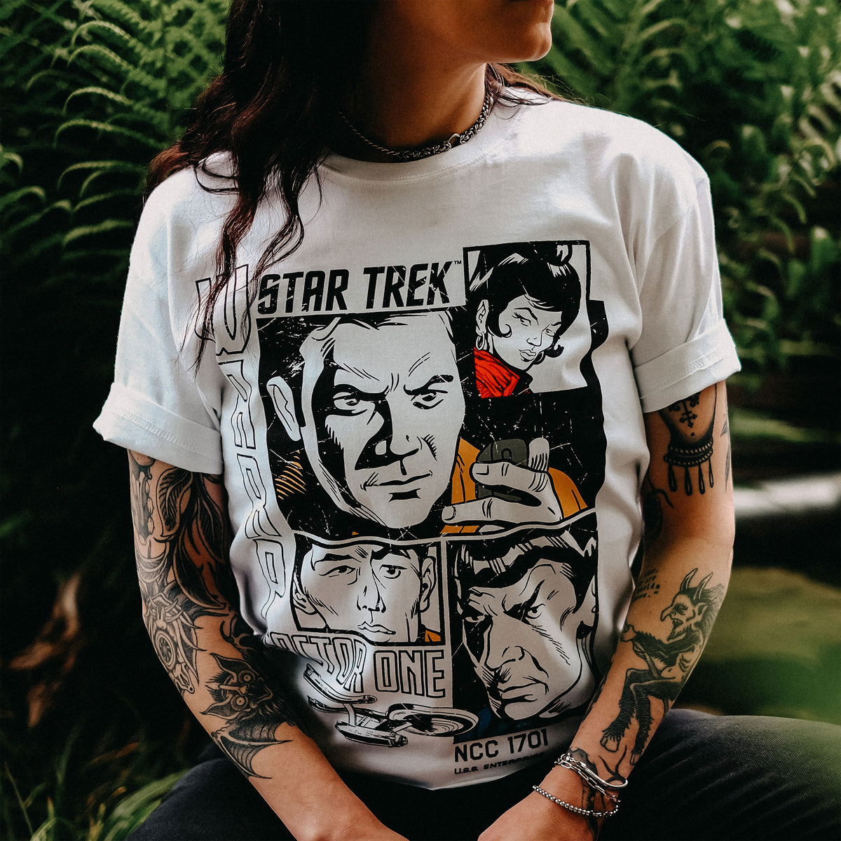 Productafbeelding Star Trek - Warp 1 Retro T-shirt wit