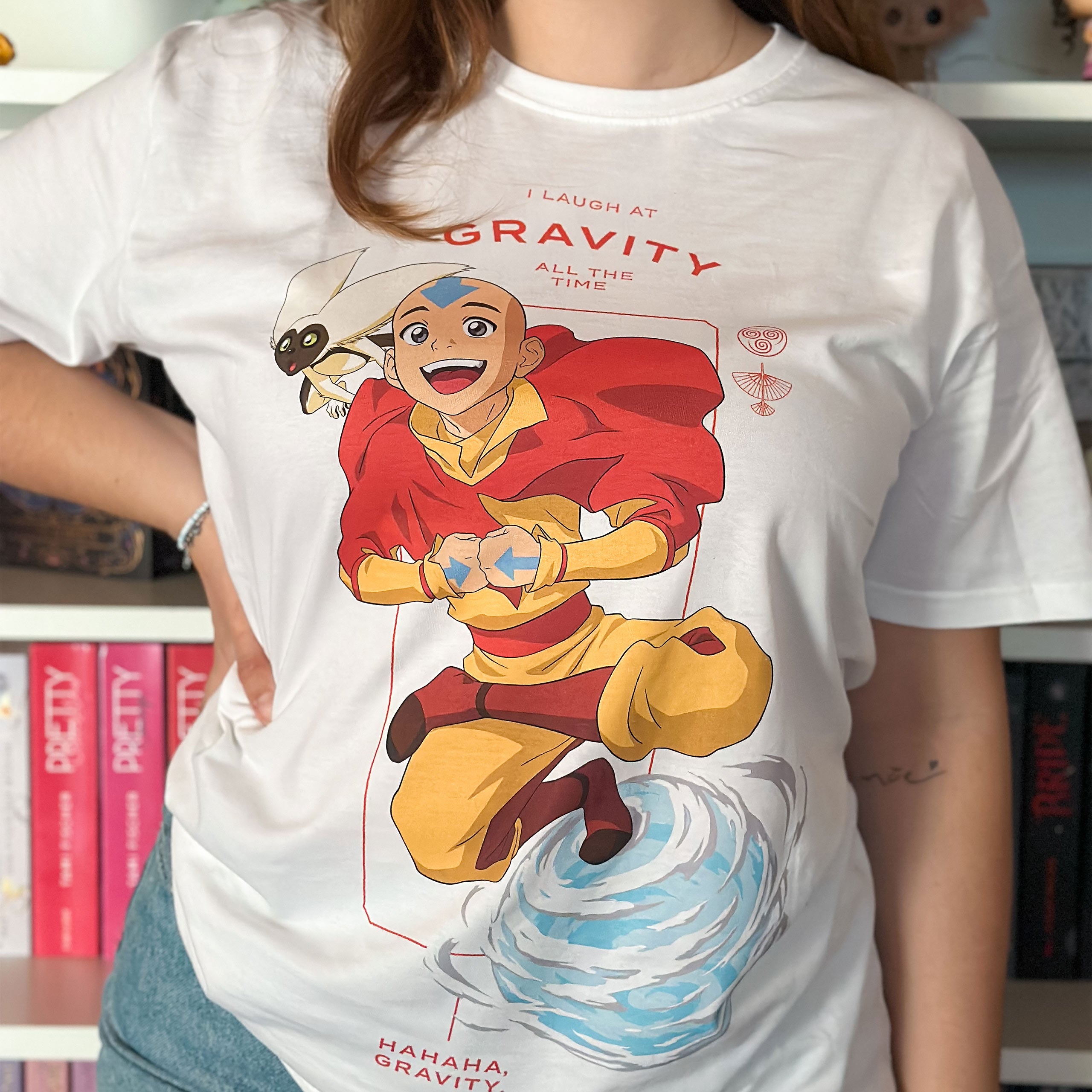 Productafbeelding Avatar – Aang Laugh at Gravity T-shirt wit