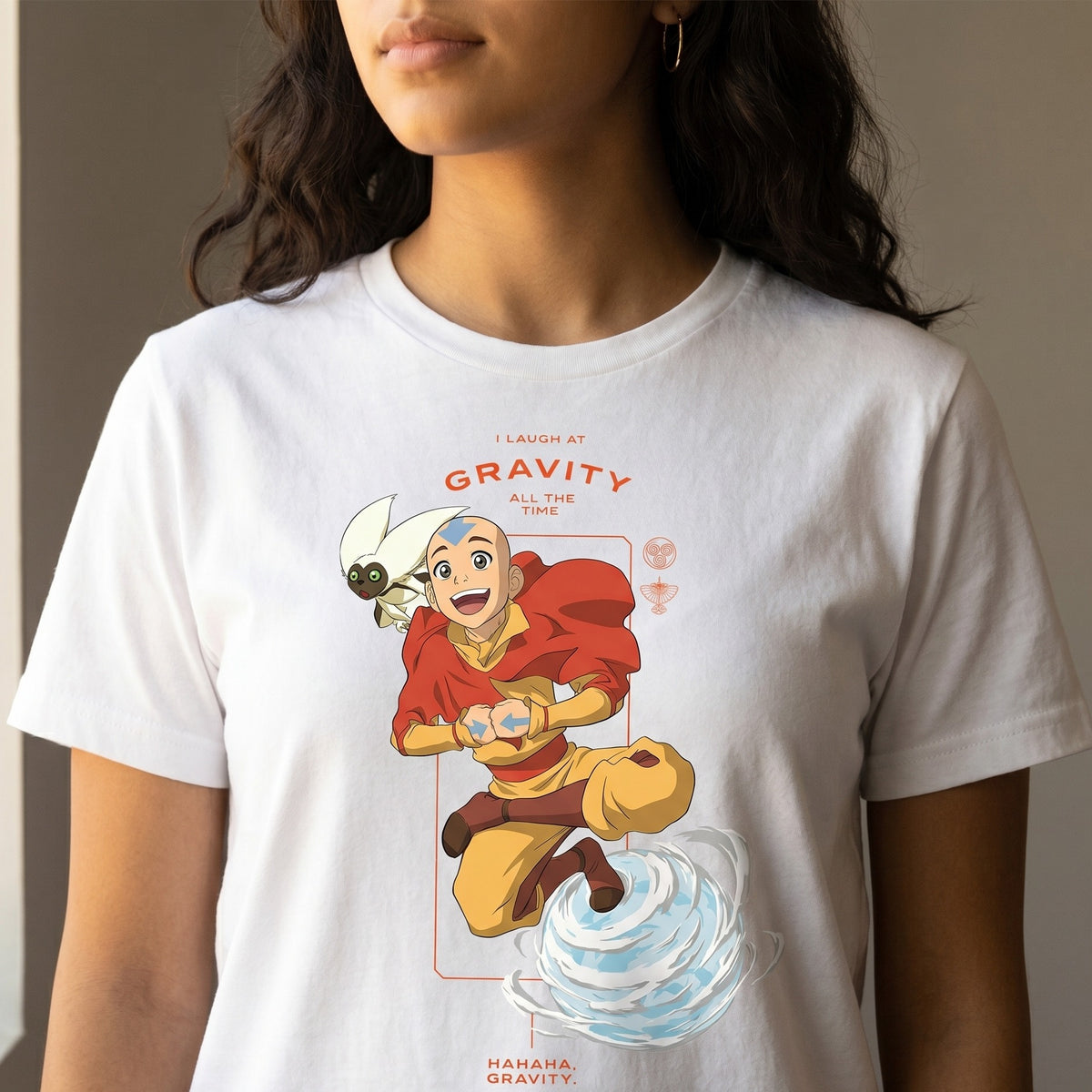 Productafbeelding Avatar – Aang Laugh at Gravity T-shirt wit