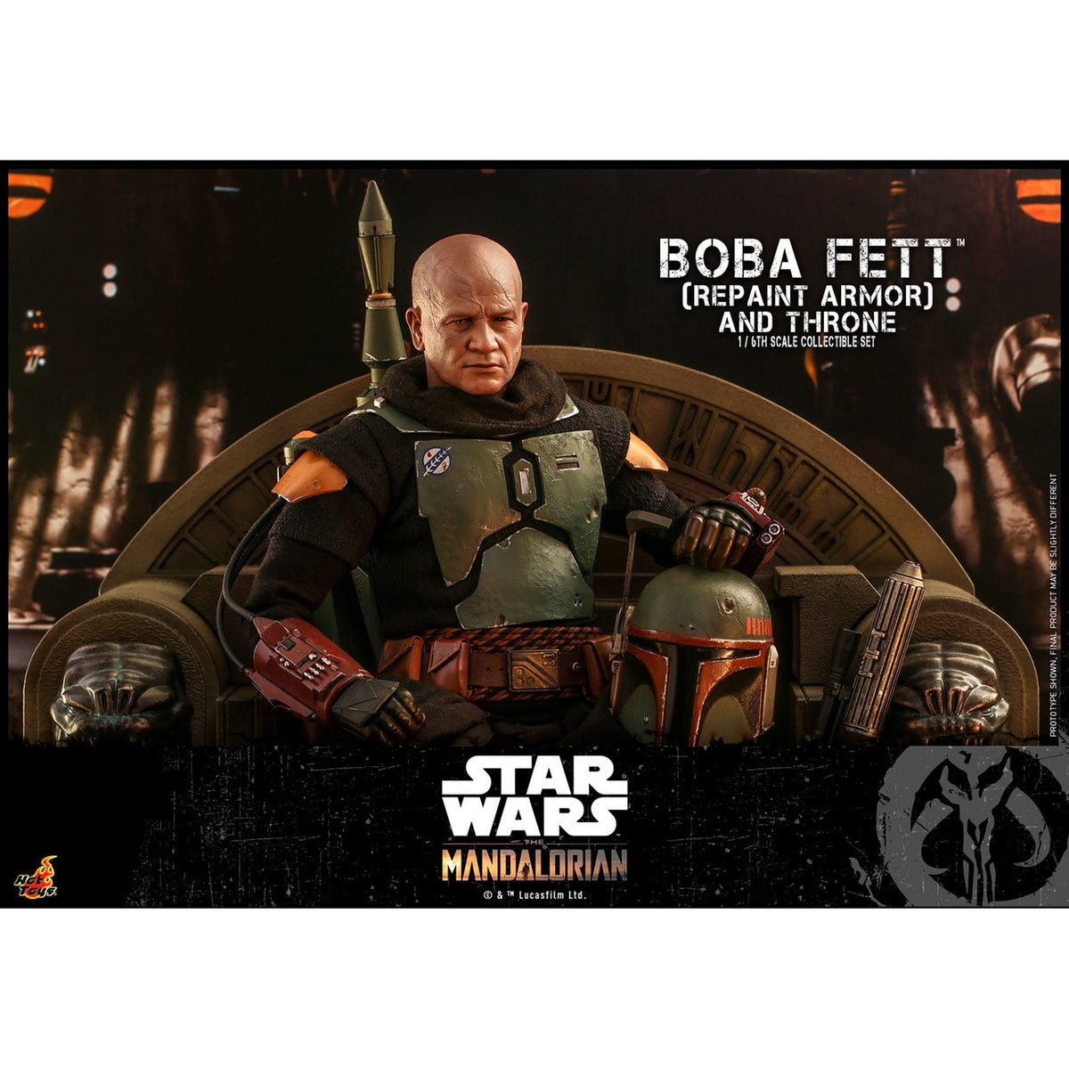 Productafbeelding Star Wars: The Mandalorian - Boba Fett Actiefiguur 1:6 Repaint Armor and Throne Special Edition
