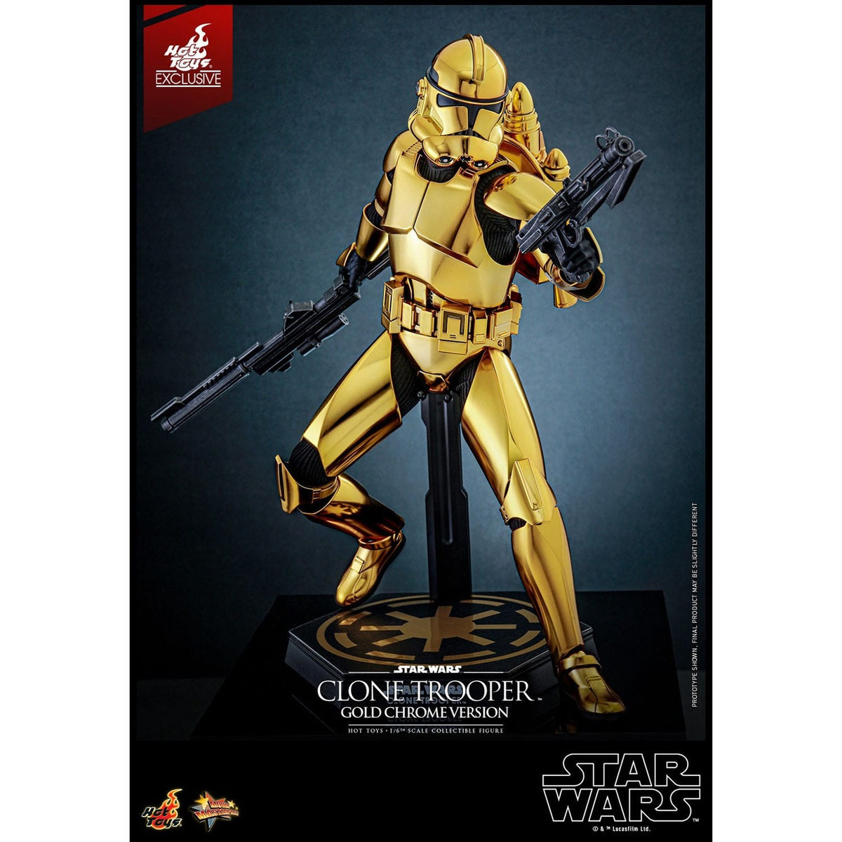 Productafbeelding Star Wars – Clone Trooper Actiefiguur 1:6 Gold Chrome Version Exclusive