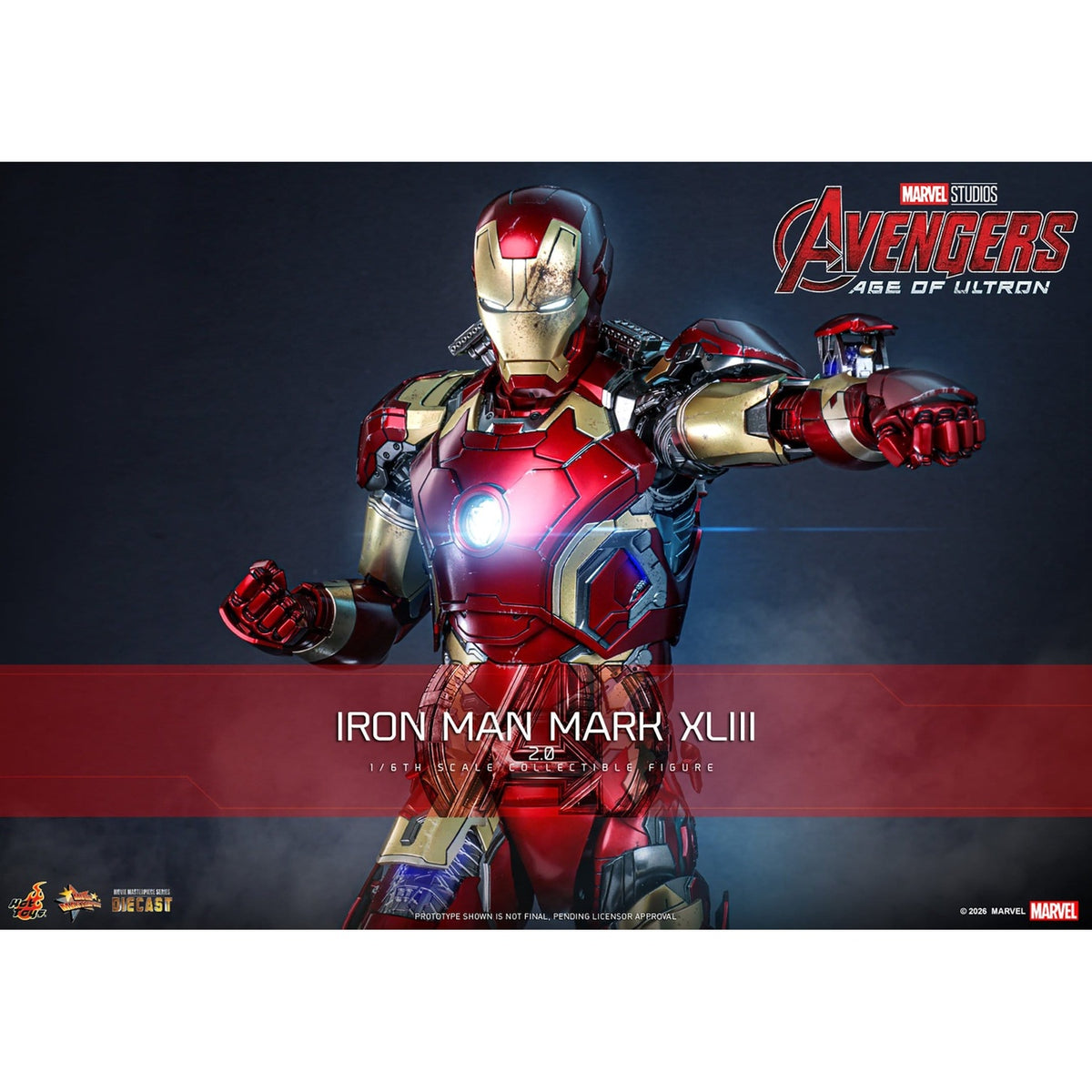 Productafbeelding Avengers: Age of Ultron - Iron Man Mark XLIII Masterpiece Diecast 1:6 Actiefiguur