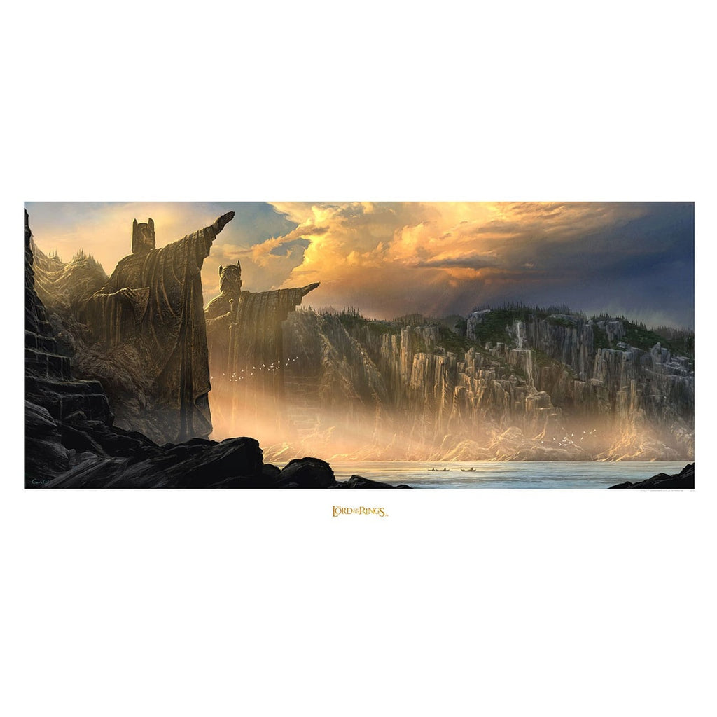 Productafbeelding In de Ban van de Ring - Argonath, de Zuilen der Koningen Kunstopdruk