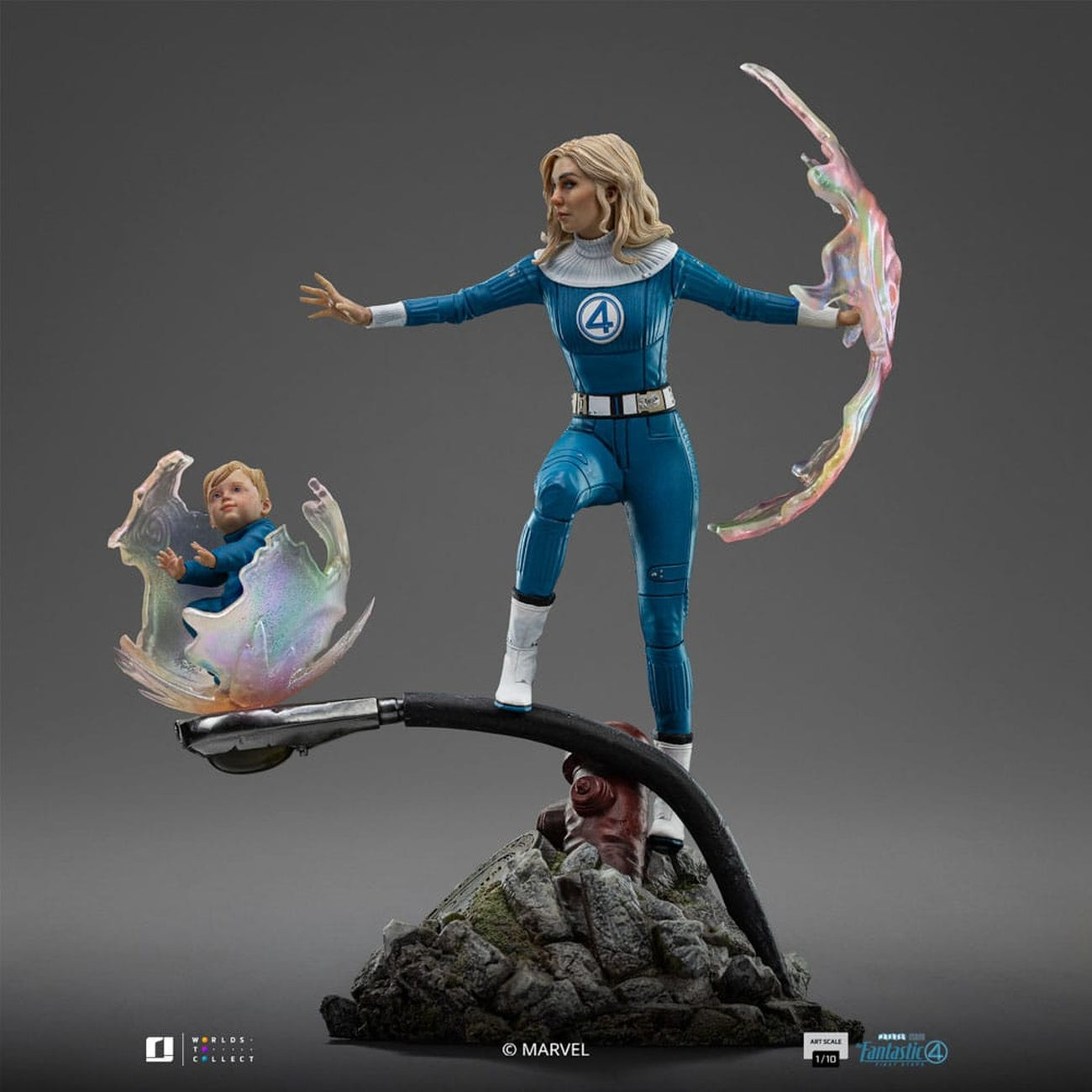 Productafbeelding Fantastic Four Art Scale Statue 1/10 Invisible Woman en Franklin 28 cm