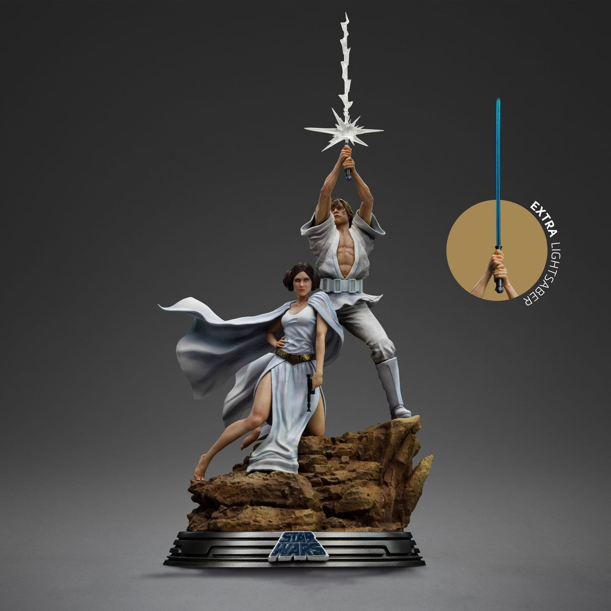 Productafbeelding Star Wars Deluxe Art Scale Beeld 1/10 Luke en Leia 41 cm