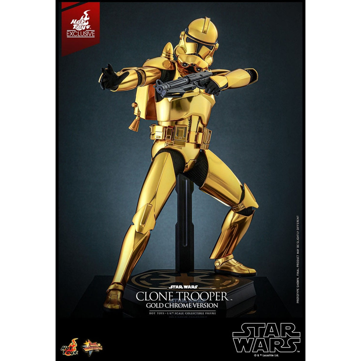 Productafbeelding Star Wars Actiefiguur 1/6 Clone Trooper (Gold Chrome Version) Exclusive 30 cm