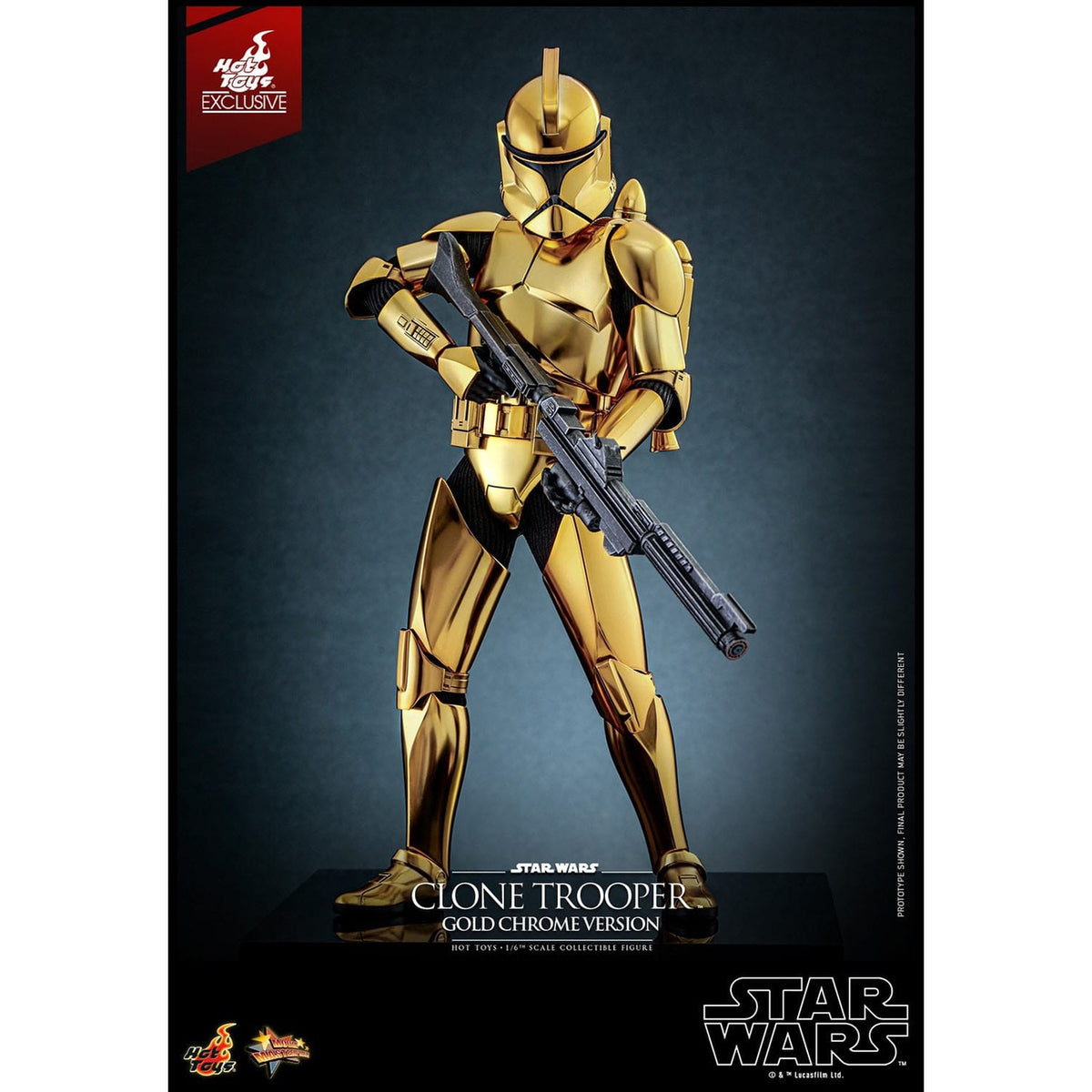Productafbeelding Star Wars Actiefiguur 1/6 Clone Trooper (Gold Chrome Version) Exclusive 30 cm
