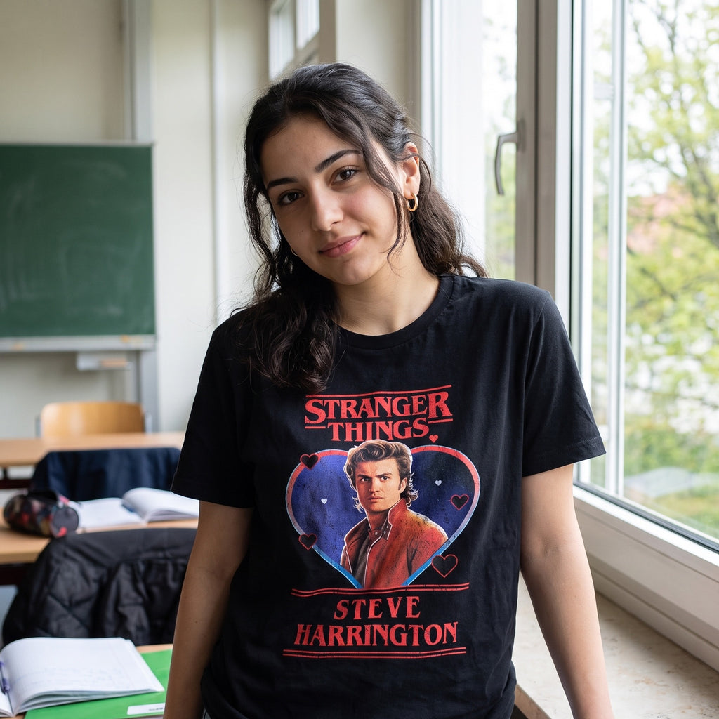 Productafbeelding Stranger Things - Steve Love T-shirt zwart