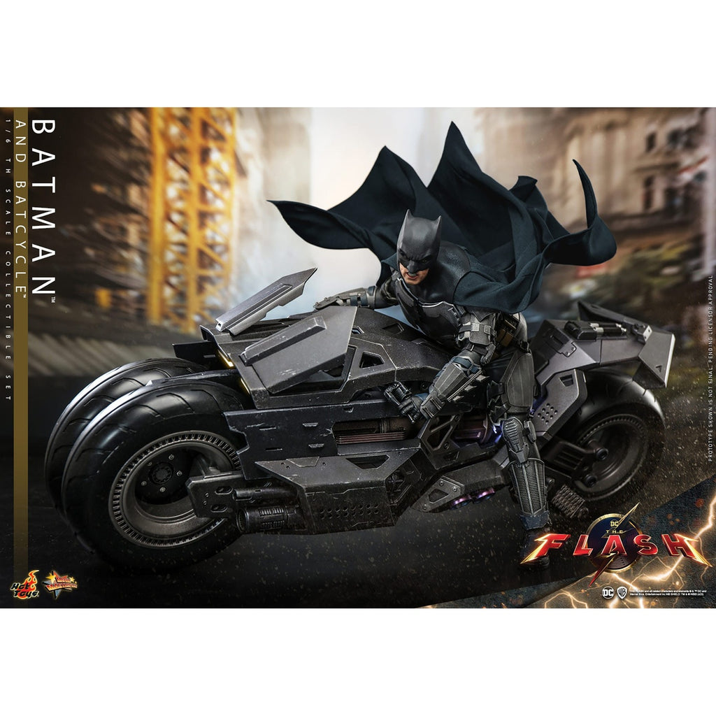 Productafbeelding The Flash Movie Masterpiece actiefiguur met voertuig 1/6 Batman & Batcycle set 30 cm