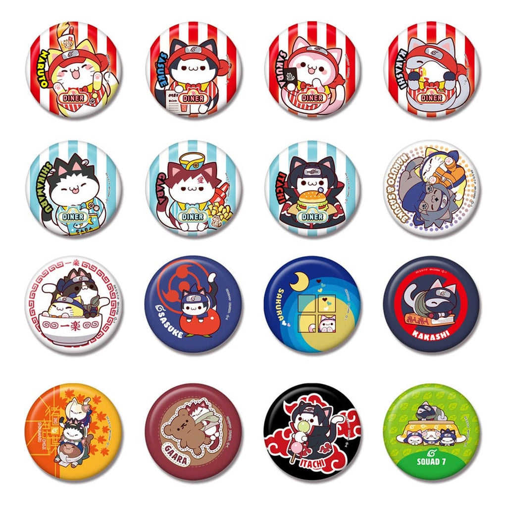Productafbeelding Naruto Mega Cat Project Nyaruto! Metalen pin-buttons 5 cm Assortiment (16)