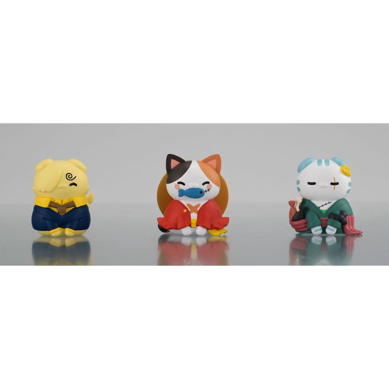 Productafbeelding One Piece Mega Cat Project verzamelfiguren 3-pack Nyan Piece Nyan! Happy Trio 2024 Limited Ver. 3 cm