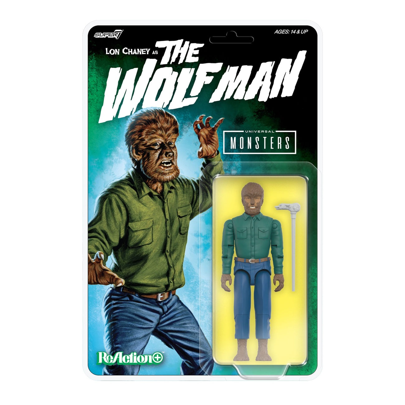 Productafbeelding Universal Monsters ReAction+ Actiefiguur Wave 1 The Wolf Man 10 cm
