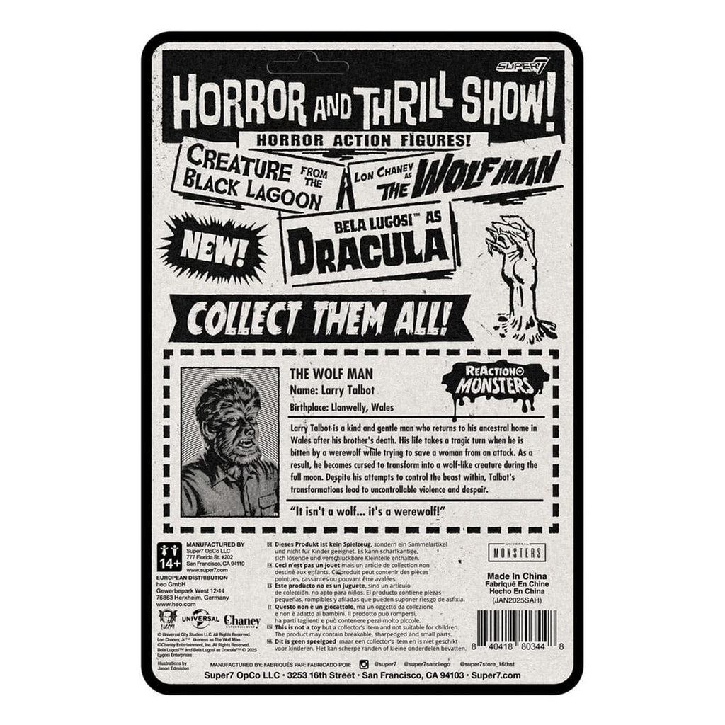Productafbeelding Universal Monsters ReAction+ Actiefiguur Wave 1 The Wolf Man 10 cm