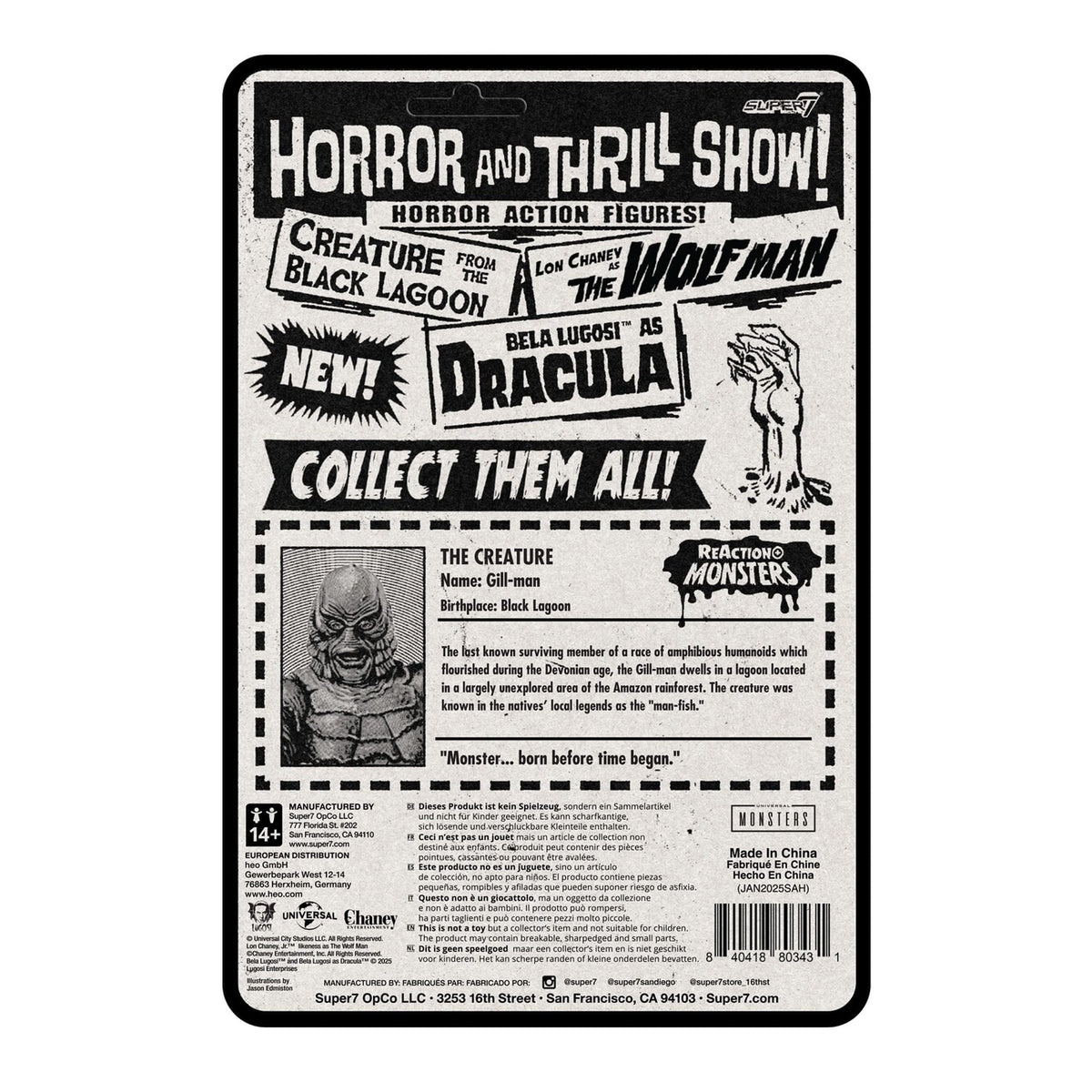 Productafbeelding Universal Monsters ReAction+ Actiefiguur Wave 1 Creature from the Black Lagoon 10 cm