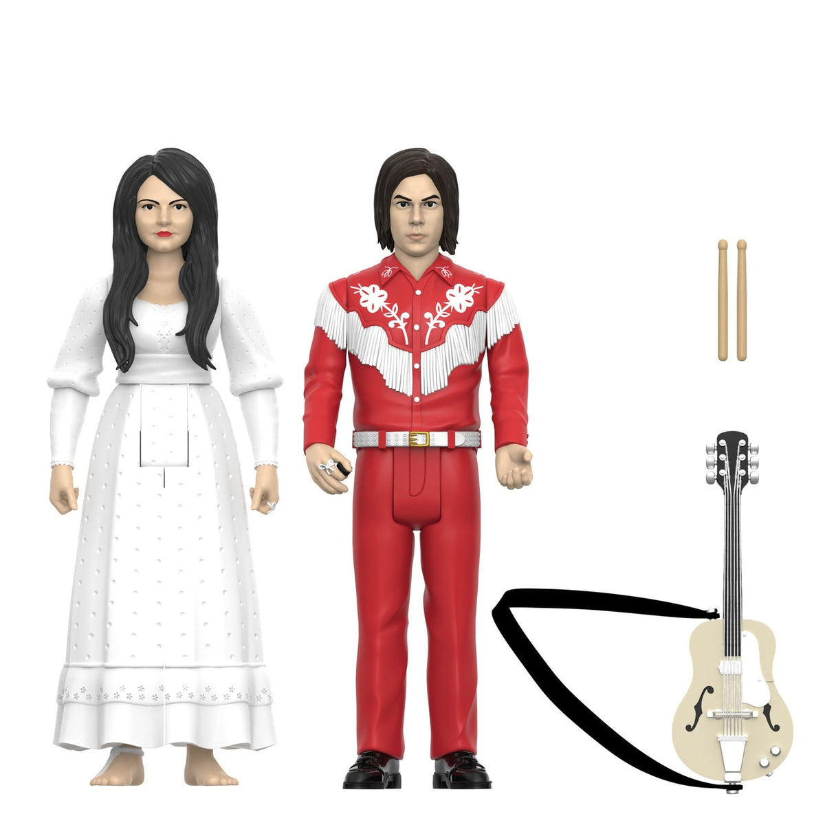 Productafbeelding The White Stripes ReAction actiefiguren 2-pack Wave 02 The White Stripes (Elephant) 10 cm