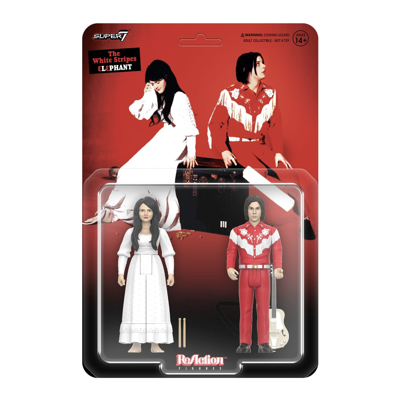 Productafbeelding The White Stripes ReAction actiefiguren 2-pack Wave 02 The White Stripes (Elephant) 10 cm