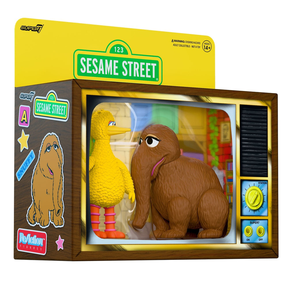 Productafbeelding Sesamstraat ReAction actiefiguren 2-pack Big Bird and Mr. Snuffleupagus 10 cm
