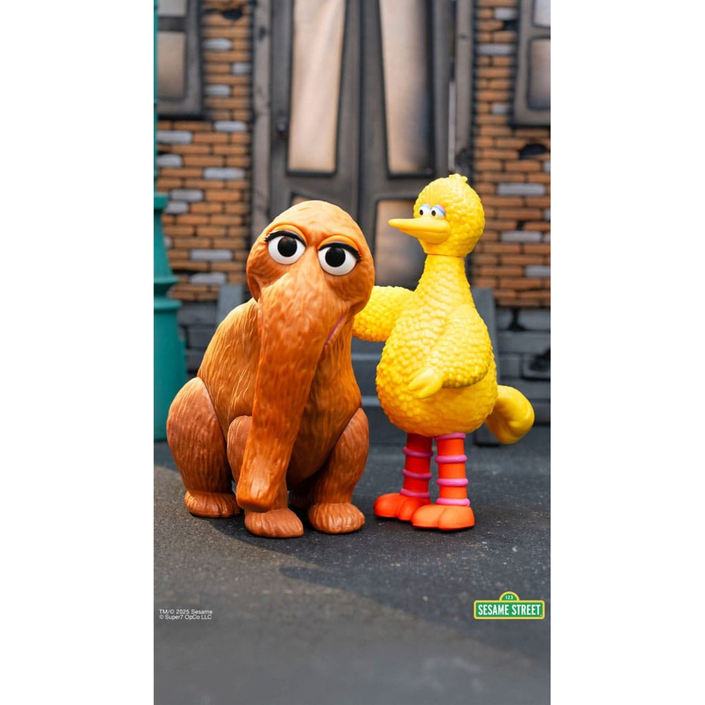 Productafbeelding Sesamstraat ReAction actiefiguren 2-pack Big Bird and Mr. Snuffleupagus 10 cm