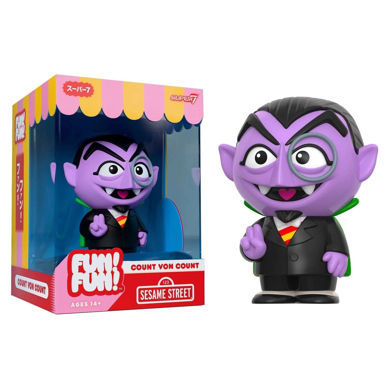 Productafbeelding Sesamstraat Fun! Fun! Zachte vinylfiguur Wave 01 - Count von Count 18 cm