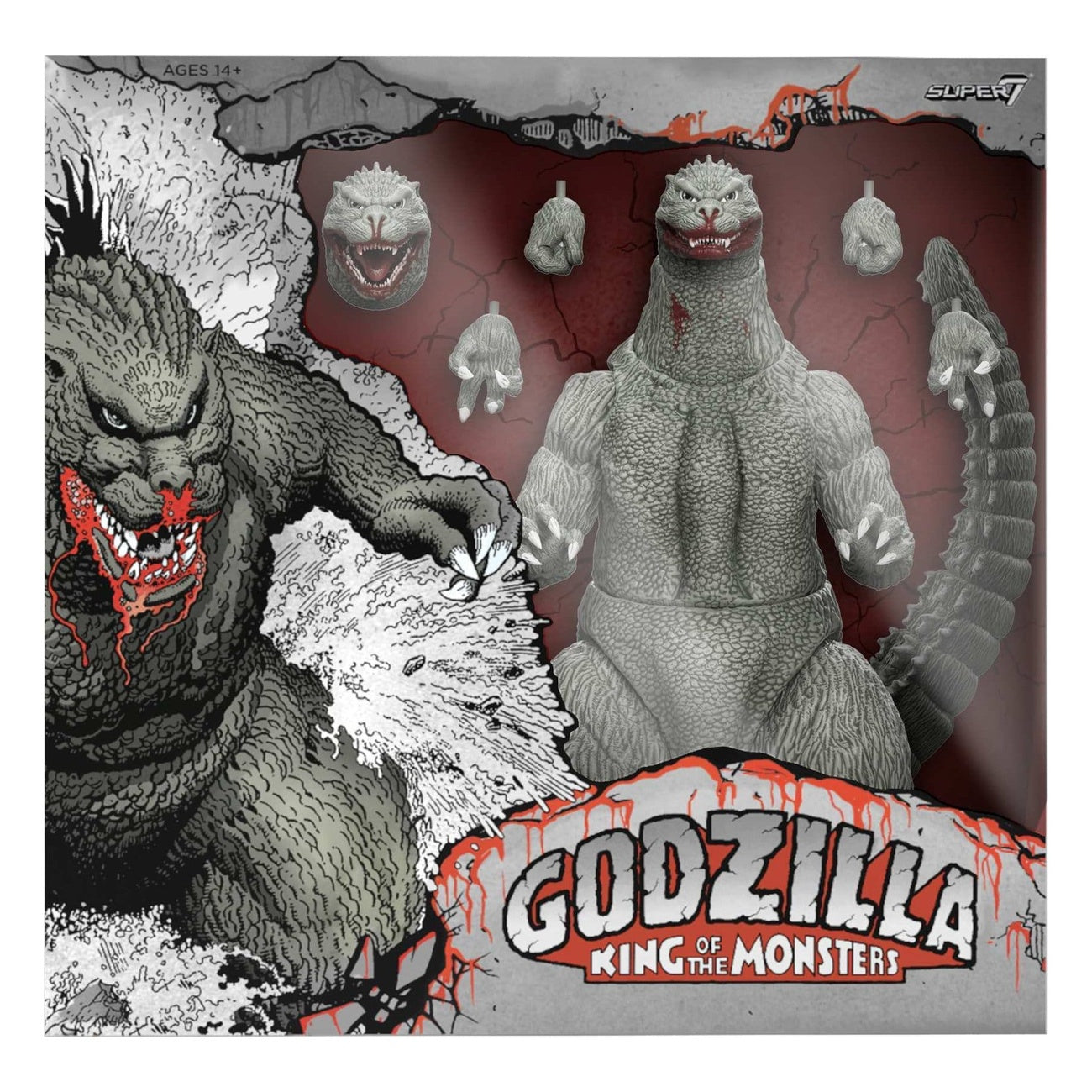 Productafbeelding Godzilla (1989) Toho Ultimates Actiefiguur Godzilla (Greyscale Comic Book - Thirsty for Blood) 24 cm