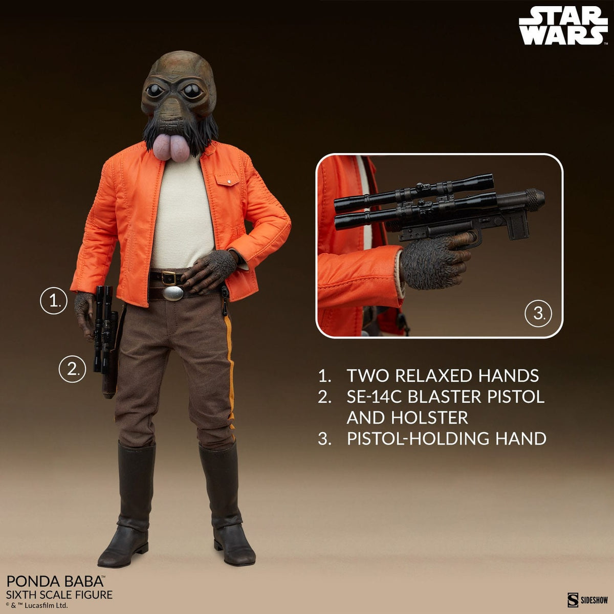 Productafbeelding Star Wars Scum & Villainy Actiefiguur 1/6 Ponda Baba 30 cm
