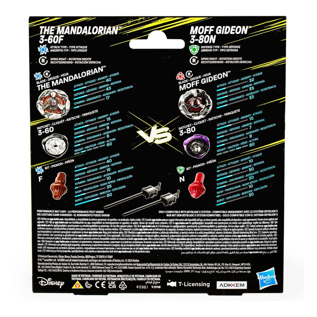 Productafbeelding Beyblade X en Star Wars Collab The Mandalorian 3-60F vs. Moff Gideon 3-80N