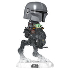 Productafbeelding Star Wars: The Mandalorian and Grogu POP! Rides Deluxe vinyl bobbleheadfiguur The Mandalorian met Grogu in Imperial Remnant AT-RT 9 cm