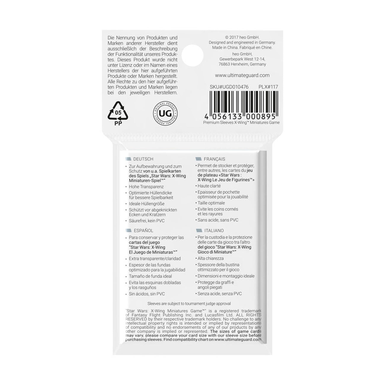 Productafbeelding Ultimate Guard bordspelkaarthoesjes (50) – X-Wing Miniatures Game