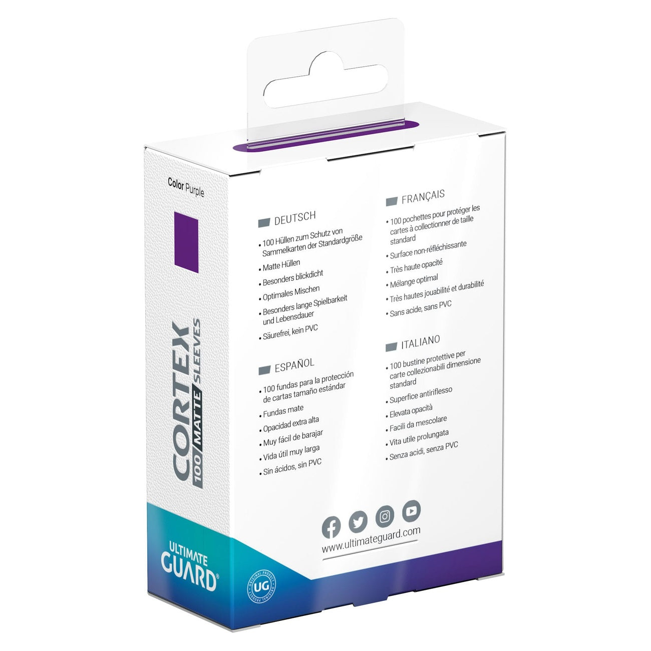 Productafbeelding Ultimate Guard Cortex Sleeves Mat Standaard Formaat (100) - Paars