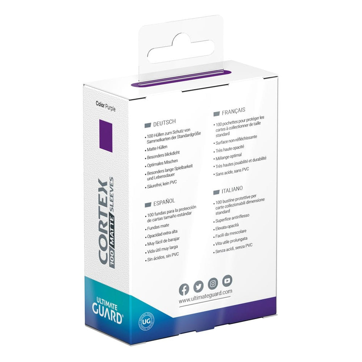 Productafbeelding Ultimate Guard Cortex Sleeves Mat Standaard Formaat (100) - Paars