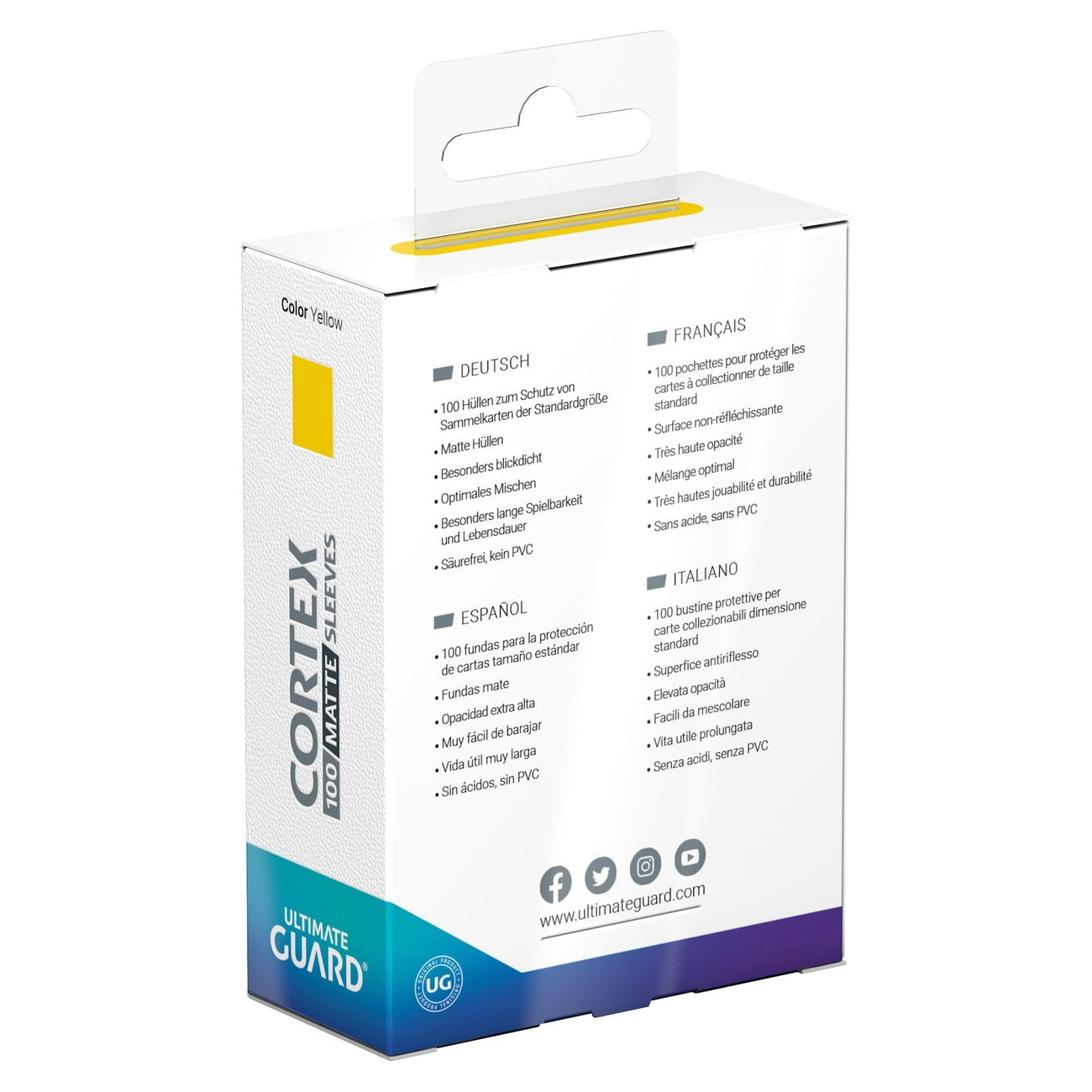 Productafbeelding Ultimate Guard Cortex Sleeves Mat Standard Size (100) - Geel