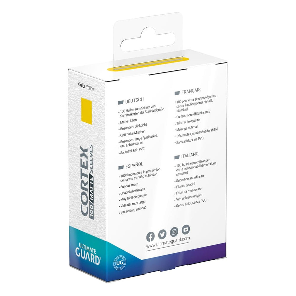 Productafbeelding Ultimate Guard Cortex Sleeves Mat Standard Size (100) - Geel