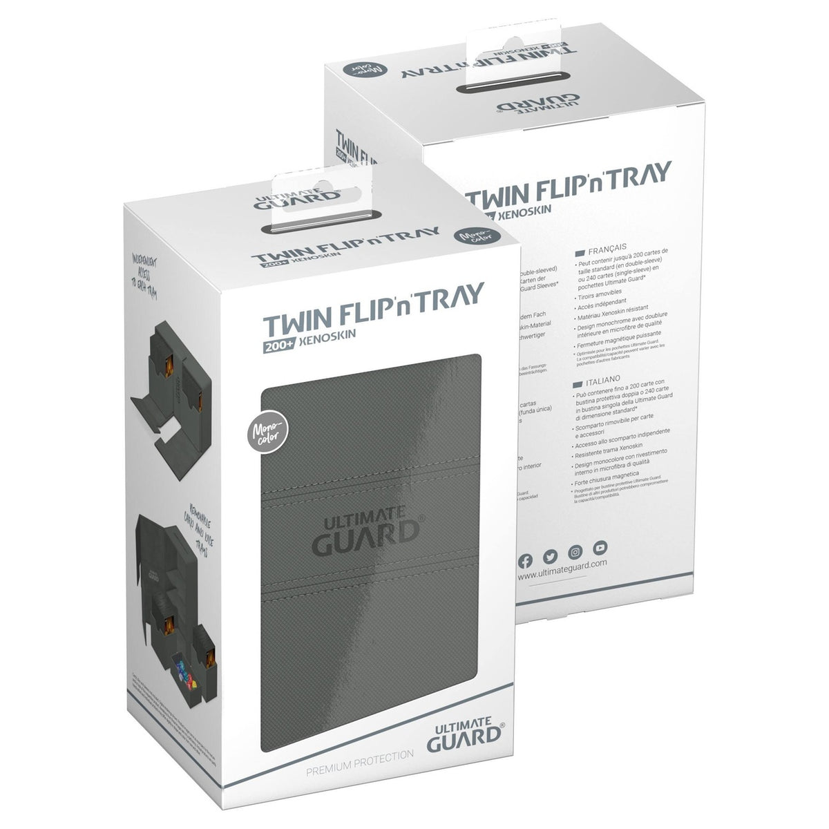 Productafbeelding Ultimate Guard Twin Flip'n'Tray 200+ Xenoskin - Grijs