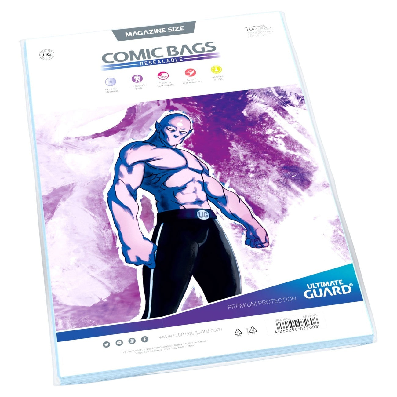 Productafbeelding Ultimate Guard Comic Bags hersluitbaar Magazine Size (100)