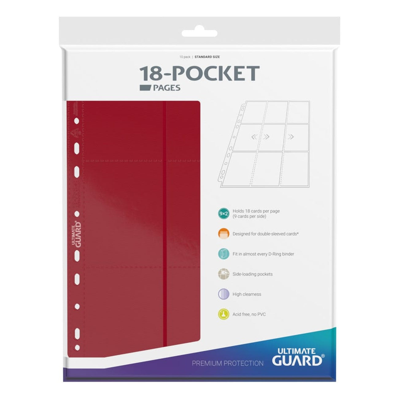 Productafbeelding Ultimate Guard 18-Pocket Pagina’s Side-Loading (10) - Rood