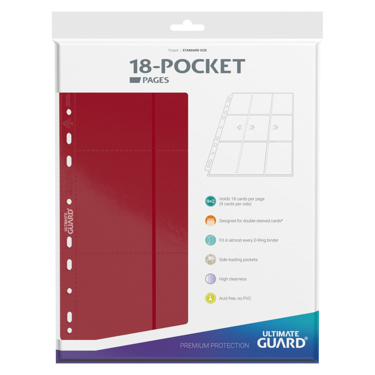 Productafbeelding Ultimate Guard 18-Pocket Pagina’s Side-Loading (10) - Rood