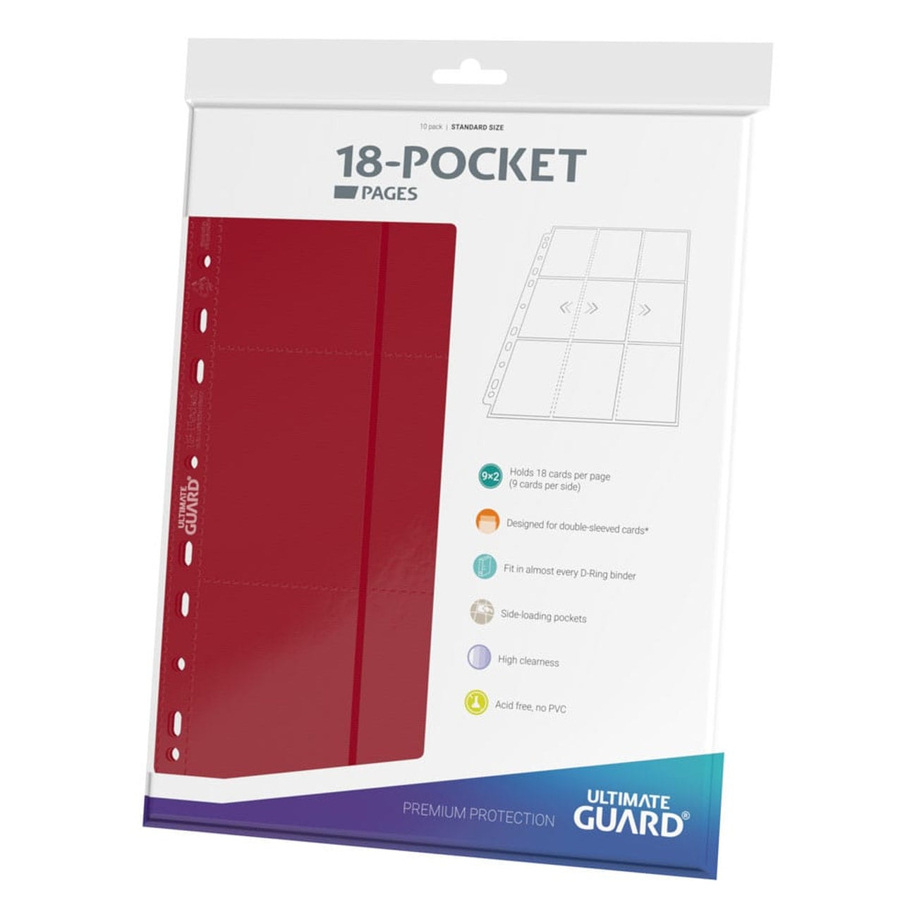 Productafbeelding Ultimate Guard 18-Pocket Pagina’s Side-Loading (10) - Rood