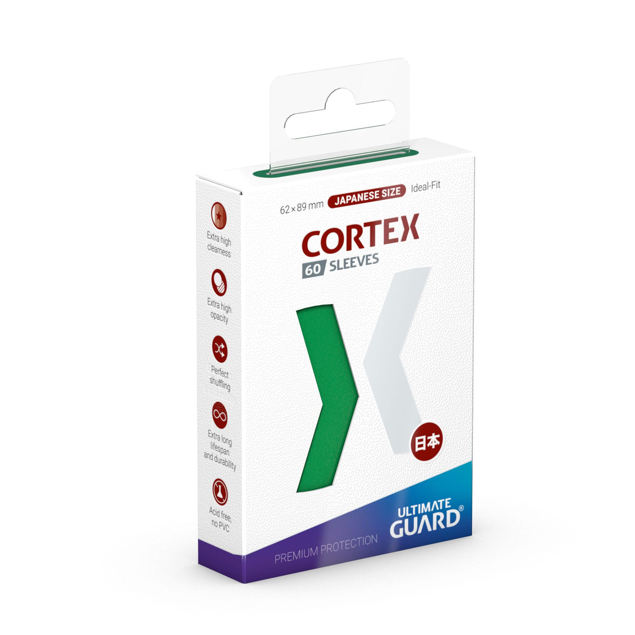 Productafbeelding Ultimate Guard Cortex Sleeves Japans formaat (60) - Groen